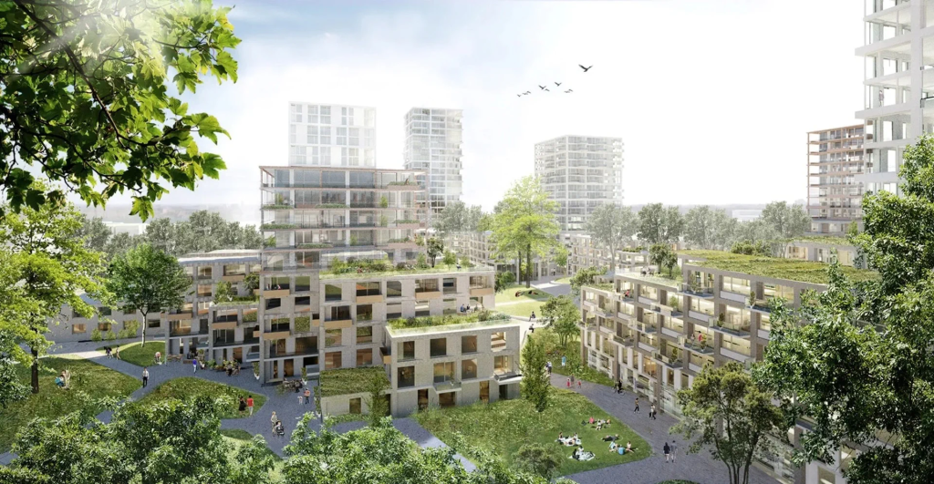 Beeld van groene woonwijk