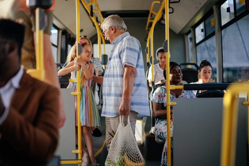 Bus met passagiers